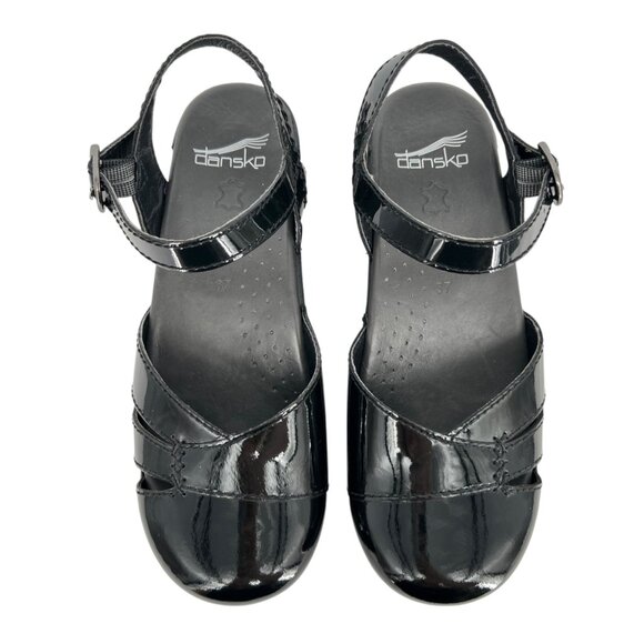 Dansko Maeve Patent Leather Closed Toe Black Sandals Womens Size 37 US 7 - Picture 4 of 13